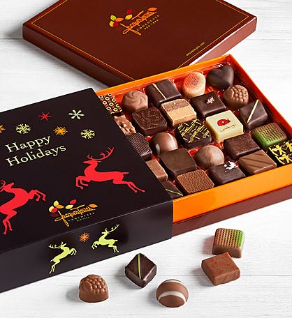 Jacques Torres Happy Holidays Chocolates Box 25pc